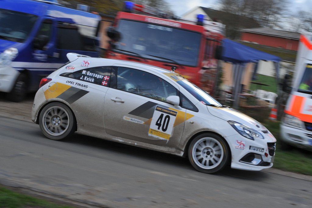 Marco Gersager og Jeannette Kvick er sikker på en titel, men kan også vinde Dansk Super Rally ved Int. Rally Denmark
(Foto: Morten Alstrup)